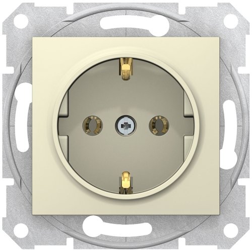 Розетка с заземлением без рамки Schneider Electric Sedna 1-м. бежевый фото Розетка с заземлением без рамки Schneider Electric Sedna 1-м. бежевый картинка